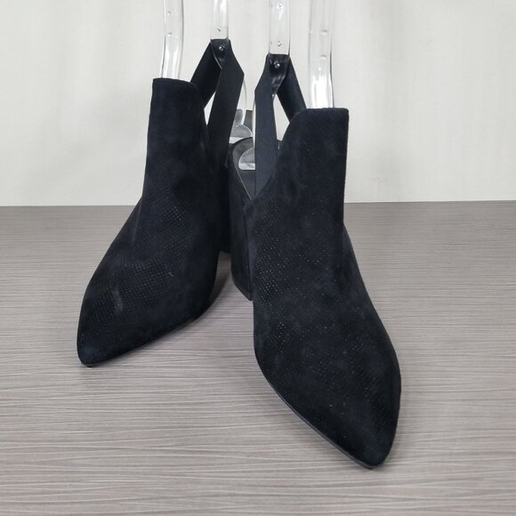 Treasure & Bond Singback Block Heel Booties, Perforated Black Suede, Size 6.5 - Picture 4 of 11